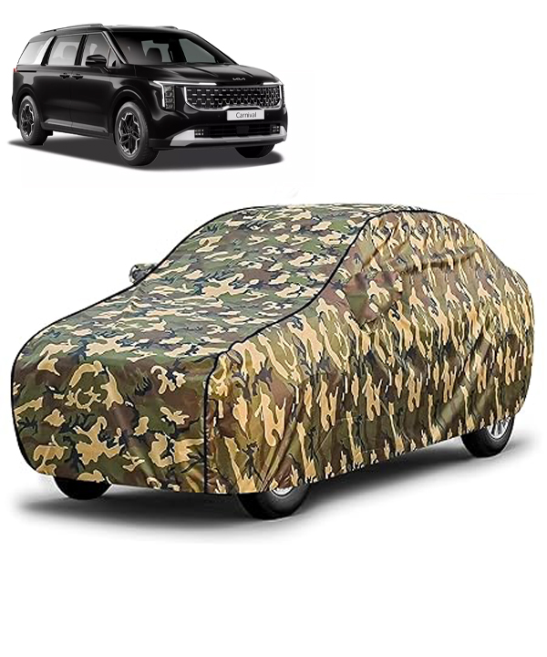 Carzex Waterproof & Heat Resistant Jungle Print Camouflage Design Car Body Cover with Mirror Pockets?For Kia Carnival